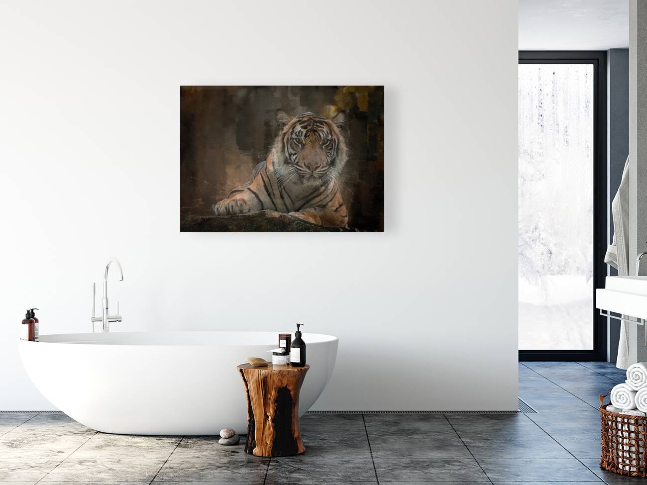 Siberian Tiger Portrait Reproduction