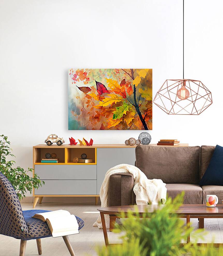 Fall Leaves in the Mist Reproduction