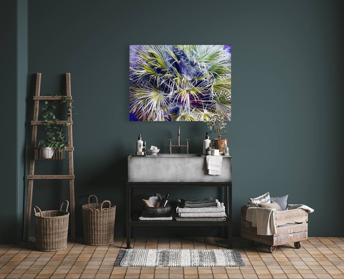 Palms & Berries Reproduction