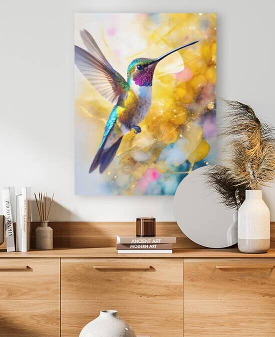 Colorful Hummingbird by Pabodie Art