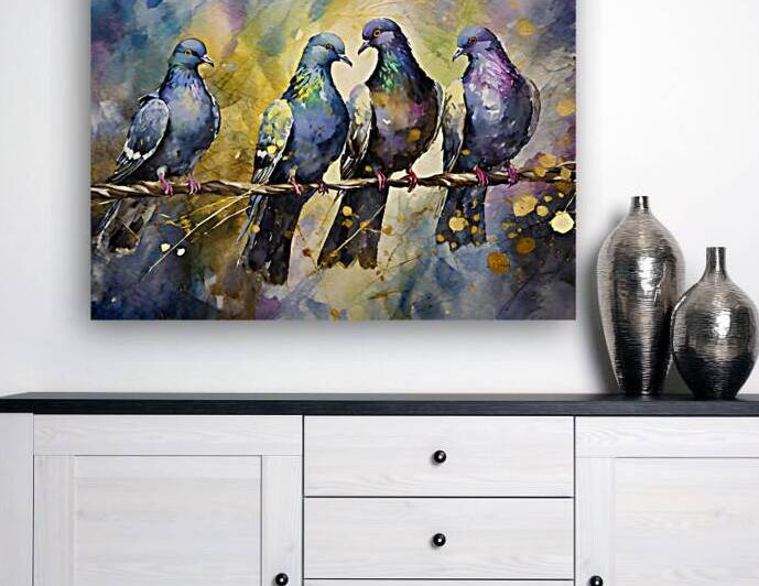 Pigeon Party by Pabodie Art