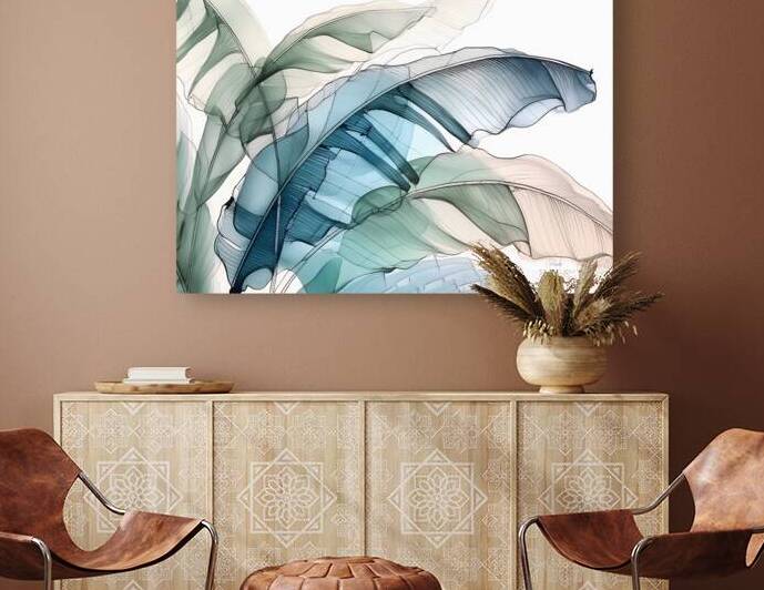 Banana Leaves Ink Wash III by Pabodie Art