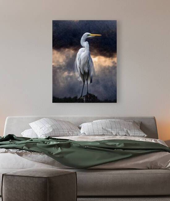 Egret Standing Tall by Pabodie Art