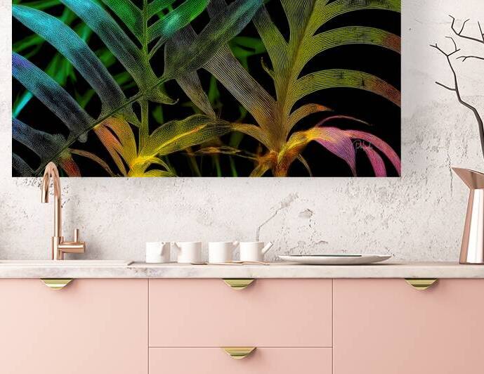 Tropical Leaves At Night Reproduction