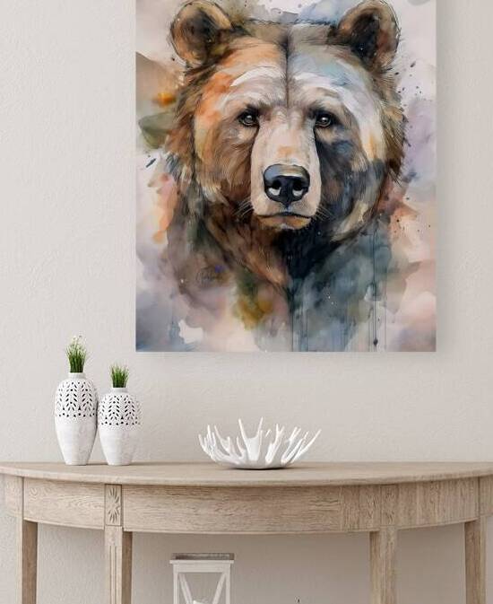 Brown Bear Inkwash by Pabodie Art