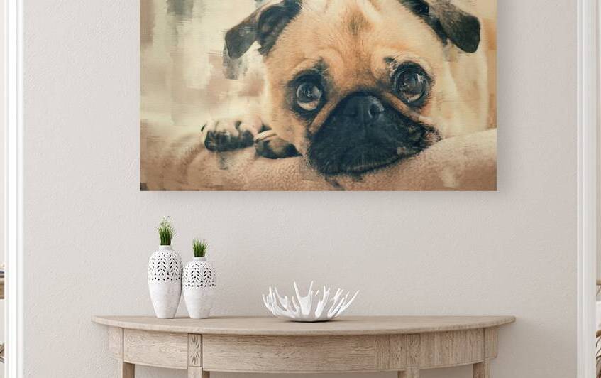 Pug Puppy Portrait by Pabodie Art