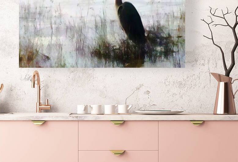 Great Blue Heron In The Shallows by Pabodie Art