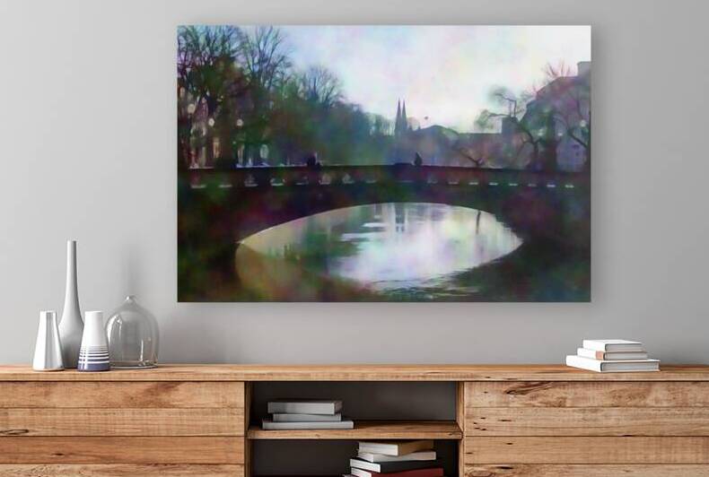 Across The Walking Bridge by Pabodie Art