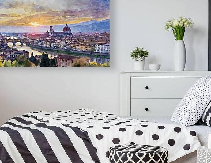 Florence Italy Skyline by Pabodie Art