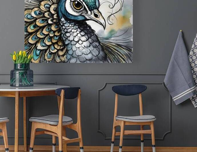 Preening Peacock by Pabodie Art