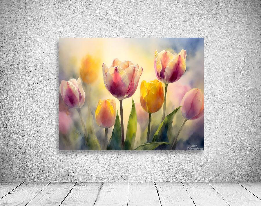 Luminous Tulips Wall Preview