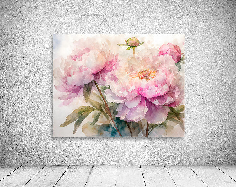 Peonies Watercolor Wall Preview