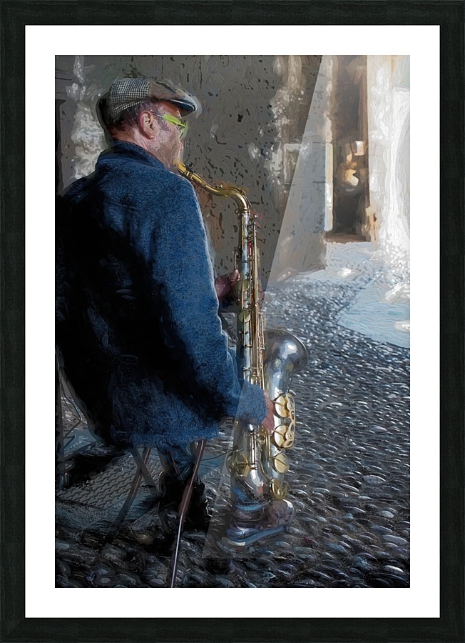 Saxophone player Picture Frame print