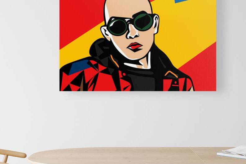 Bold Pop Art Gen Z Portrait with Retro Sunglasses by WhimsyCanvas