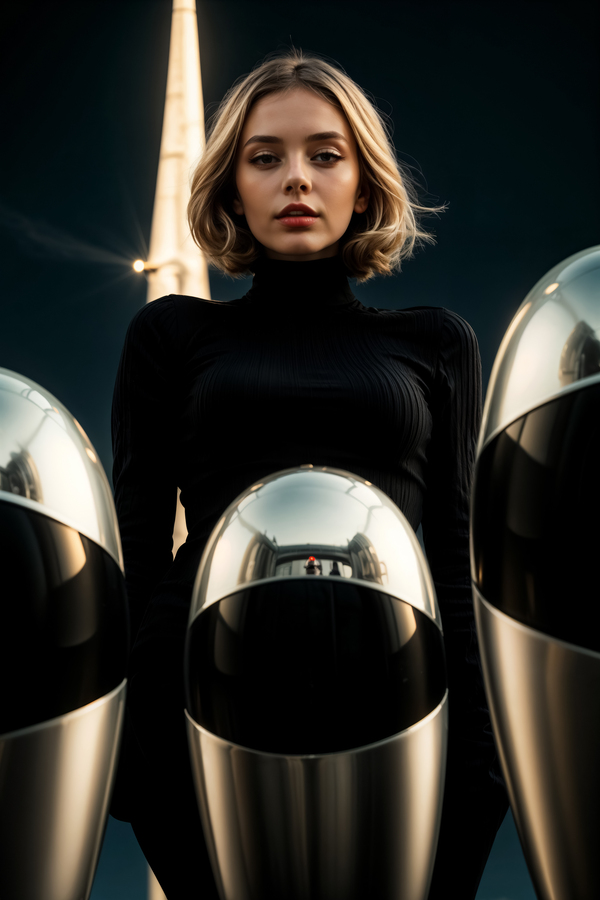 Ai portrait of a young woman in a futuristic world Digital Download