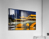 Nighttime Serenity Over Anshun Bridge in Chengdu. Acrylic Print
