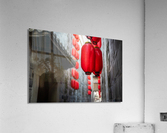 Red Chinese lanterns low angle view Acrylic Print