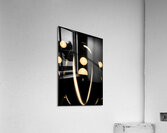 Abstract dark metallic decoration with yellow lamp Acrylic Print