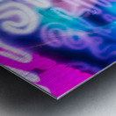 Young Chinese woman portrait with neon lights Metal print