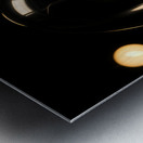 Abstract dark metallic decoration with yellow lamp Metal print