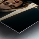 Ai portrait of a young woman in a futuristic world Metal print