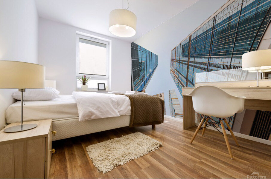 IFS skyscrapers against sky in Chengdu Mural print