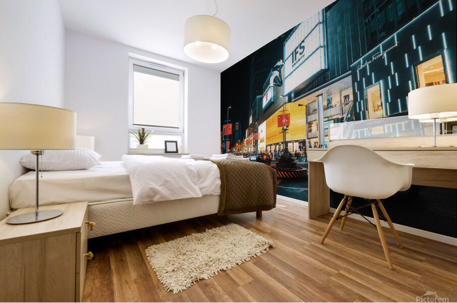 Downtown Chengdu illuminated at night Mural print