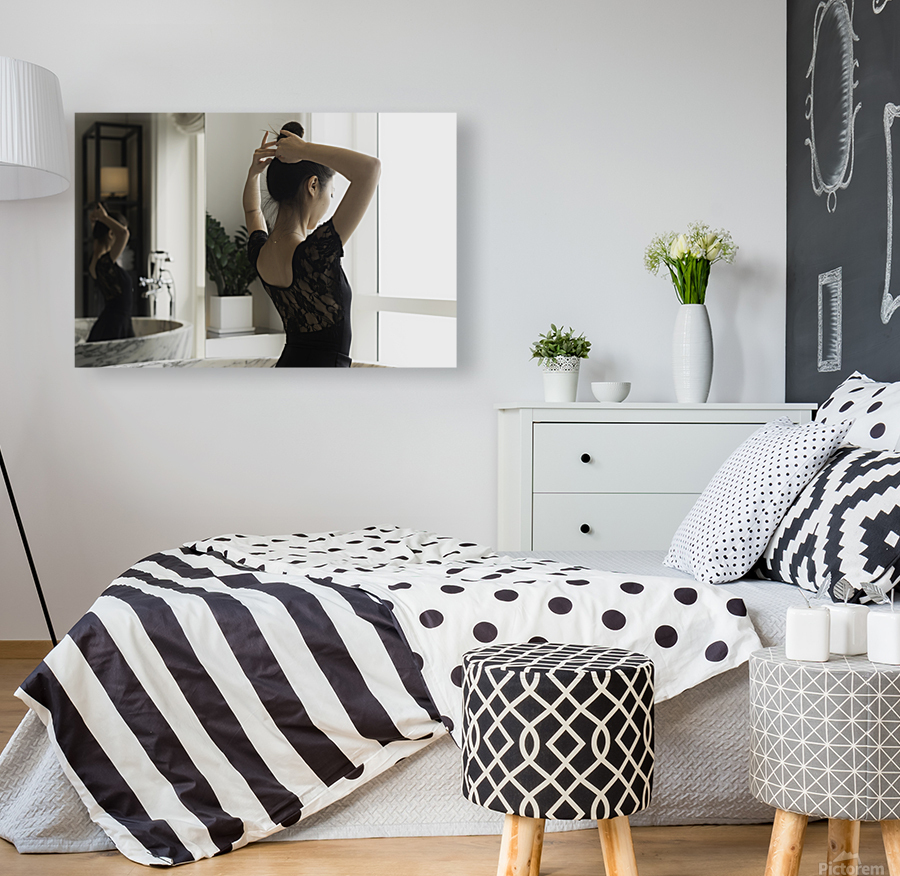 Ballerina portrait in a bathroom Reproduction