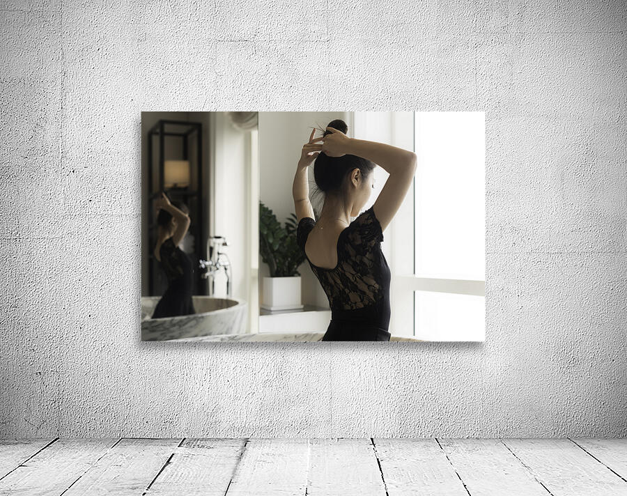 Ballerina portrait in a bathroom Wall Preview