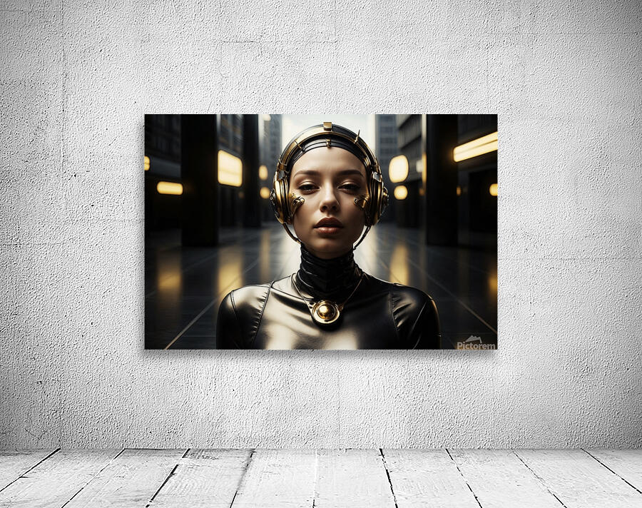 Ai portrait of a young woman in a futuristic world Wall Preview