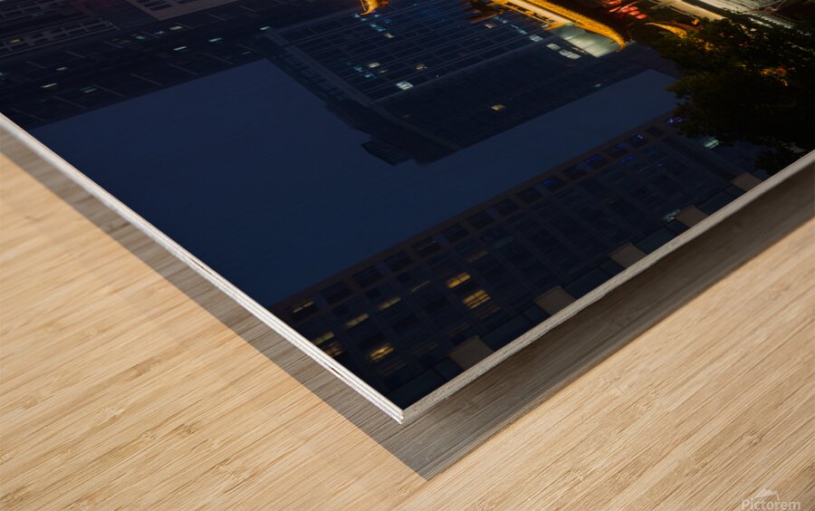 Nighttime Serenity Over Anshun Bridge in Chengdu. Wood print