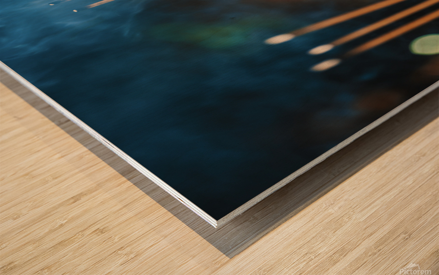 Incense sticks burning with smoke Wood print