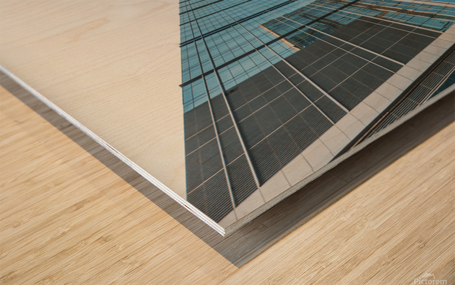 IFS skyscrapers against sky in Chengdu Wood print