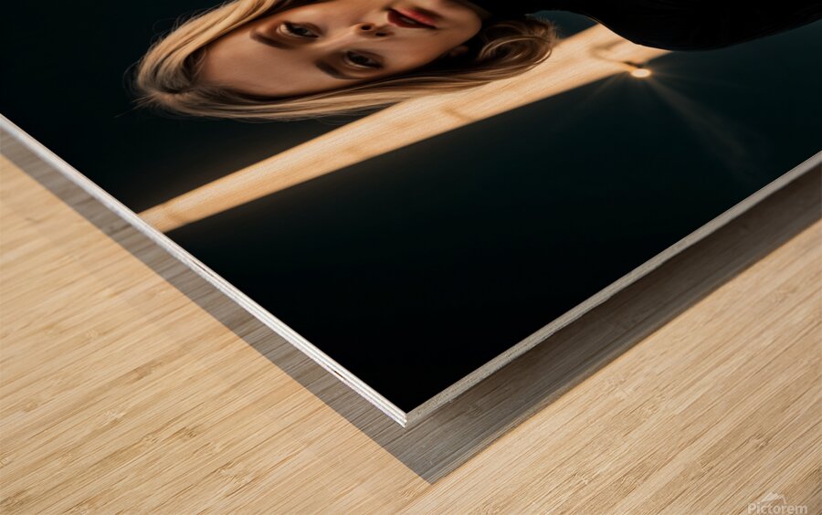 Ai portrait of a young woman in a futuristic world Wood print