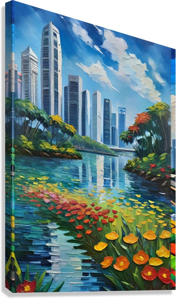 Singapore cityscape art18k3 Canvas Print