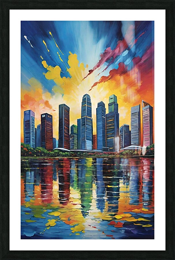 SG cityscape 21k2 Picture Frame print