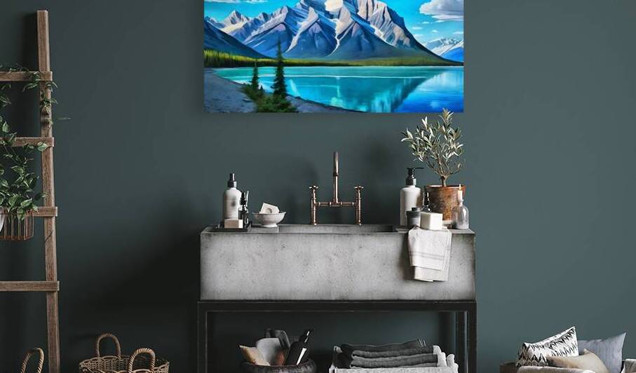 Abraham lake of Canada TV vintage art4 by Anaart24