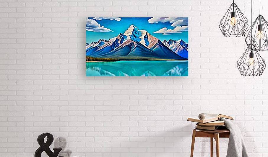 Abraham lake of Canada TV vintage art7 by Anaart24