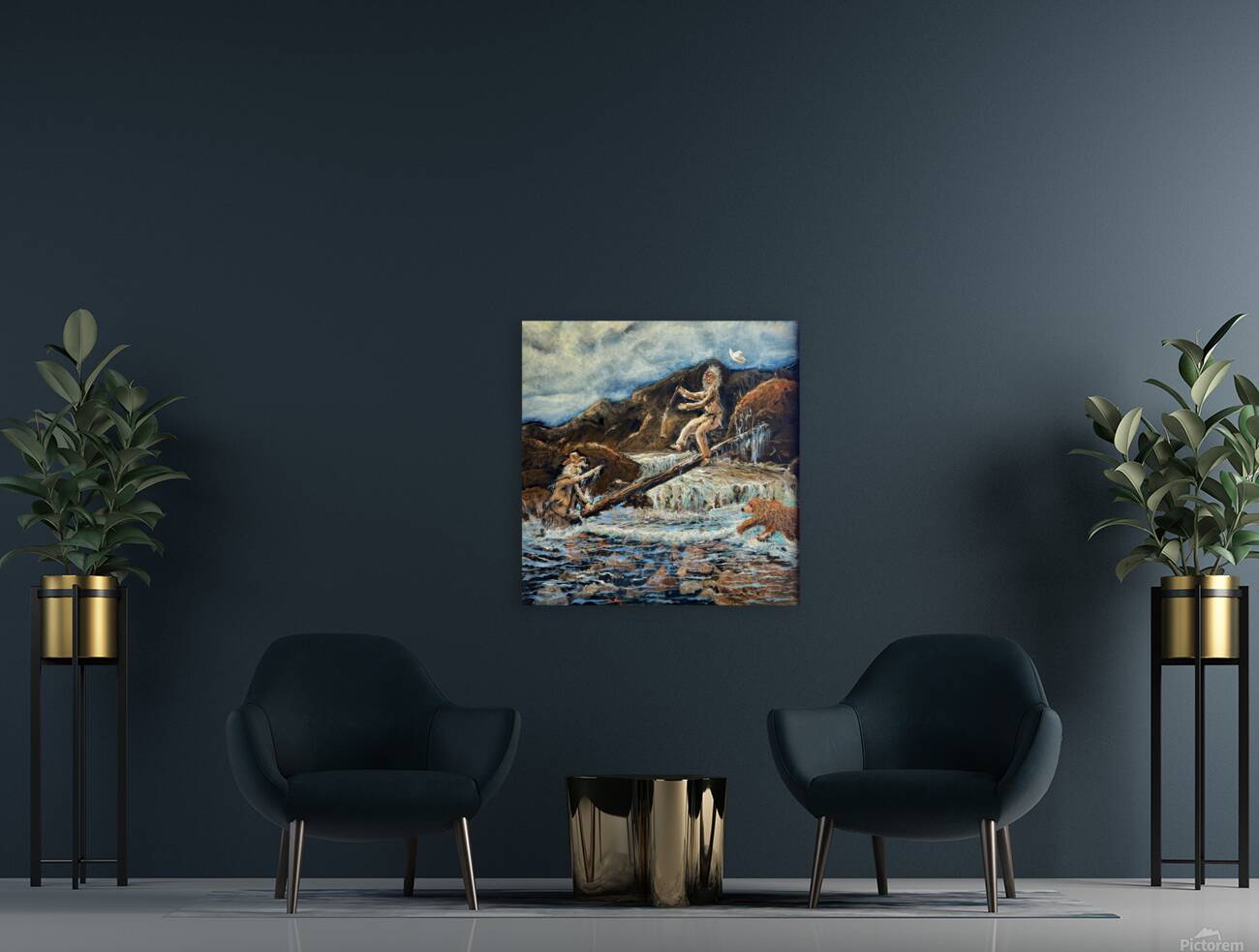 IMG 4290 Two mountain man on a log Reproduction