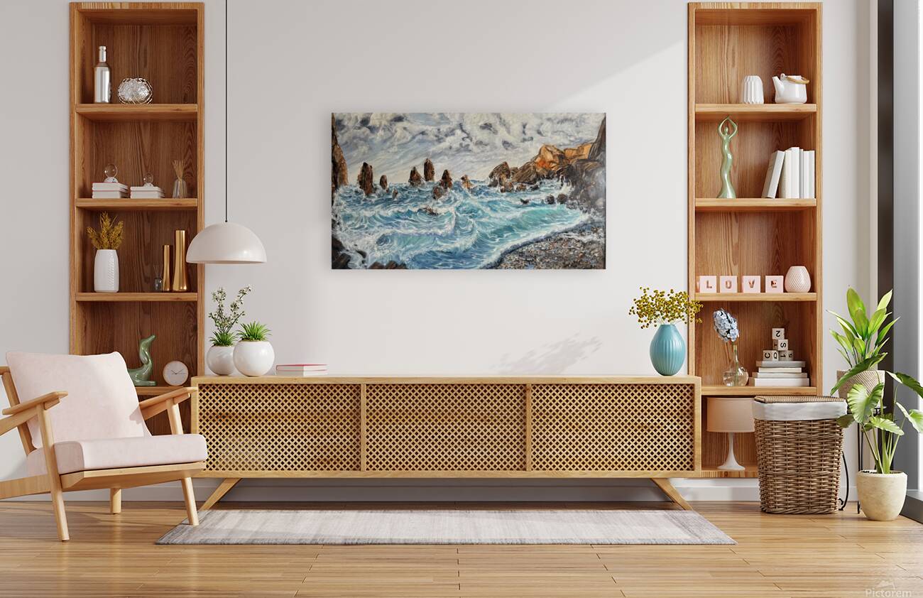 IMG 4199 seascape with lots of rocks Reproduction