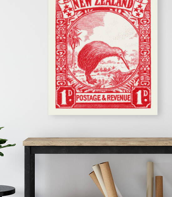 1936 NEW ZEALAND Kiwi Postage Stamp by Retrographics