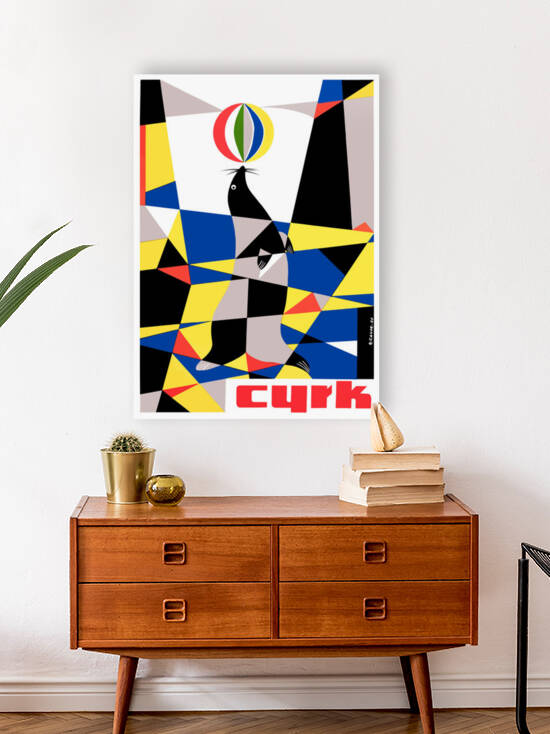 1960 POLAND Cyrk Seal Circus Poster by Retrographics