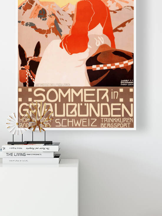 1905 SWITZERLAND Summer In Grisons Travel Poster by Retrographics