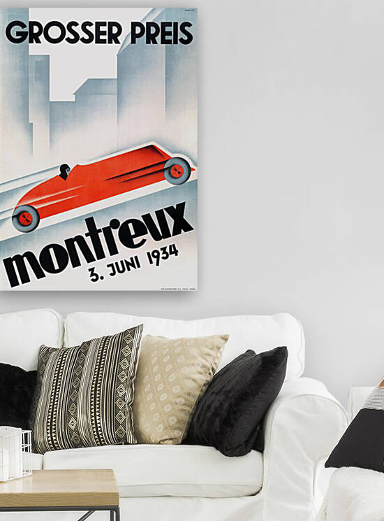 1934 SWITZERLAND Montreux Grand Prix Racing Poster by Retrographics