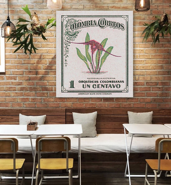 1947 COLOMBIA Masdevallia Orchid Stamp by Retrographics