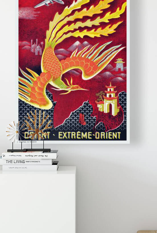 1949 AIR FRANCE Near East Far East Travel Poster by Retrographics