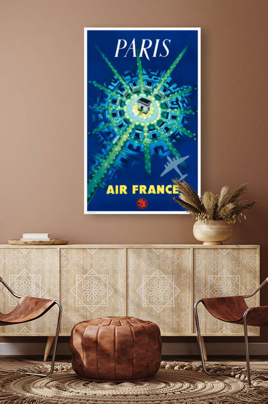 1947 AIR FRANCE Paris Arc de Triomphe Travel Poster by Retrographics