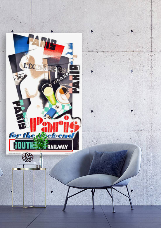 1934 Paris For The Weekend Travel Poster by Retrographics