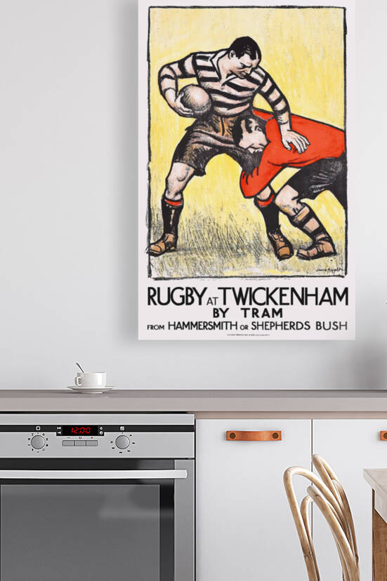 1921 RUGBY At Twickenham Advertising Poster by Retrographics