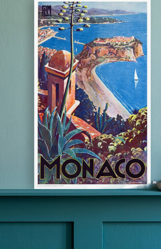 1930 MONACO PLM Train Travel Poster by Retrographics